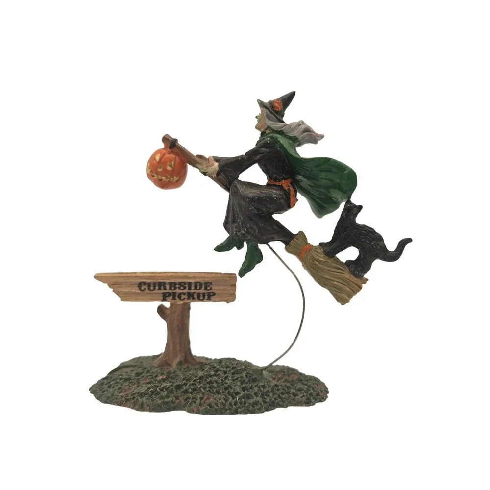 Lemax Spooky Town Curbside Pickup Witch Figurine 22105 Halloween Village Decor